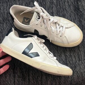 Veja White and Black Womens Casual Sneakers